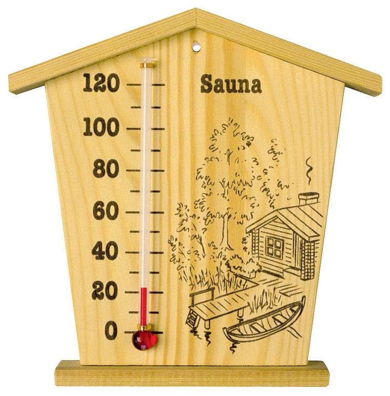 Saunan lämpömittari, "mökki"